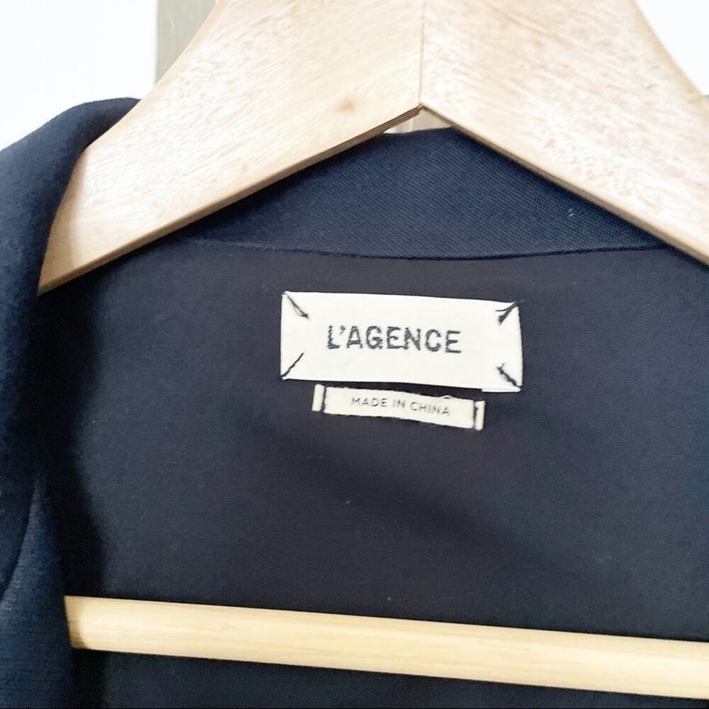 L'AGENCE Black Wool Blend Collared Front-Zip Jumpsuit Size 8 - Picture 3 of 9